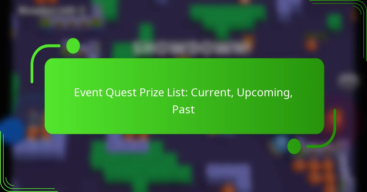 Event Quest Prize List: Current, Upcoming, Past