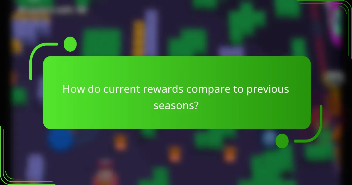 How do current rewards compare to previous seasons?