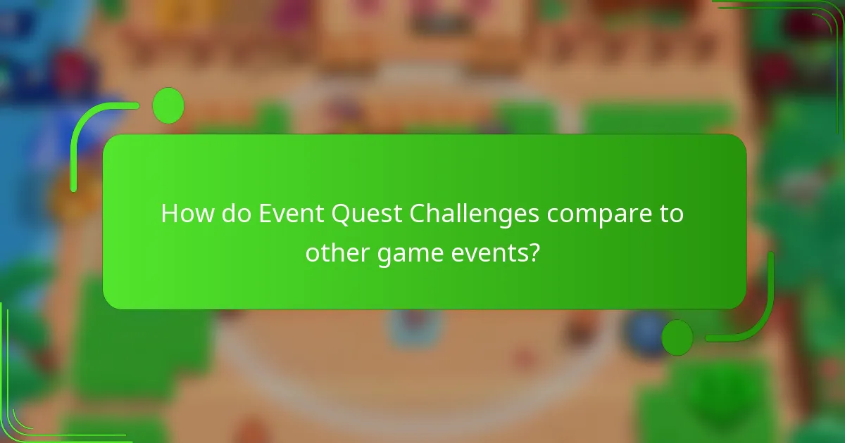 How do Event Quest Challenges compare to other game events?