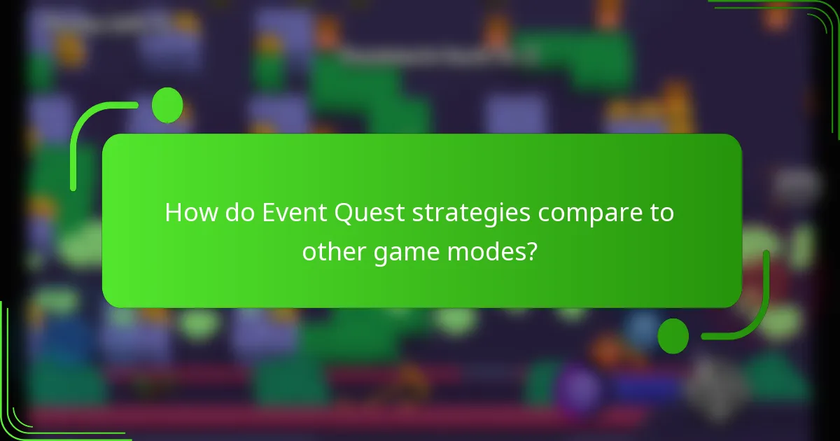 How do Event Quest strategies compare to other game modes?