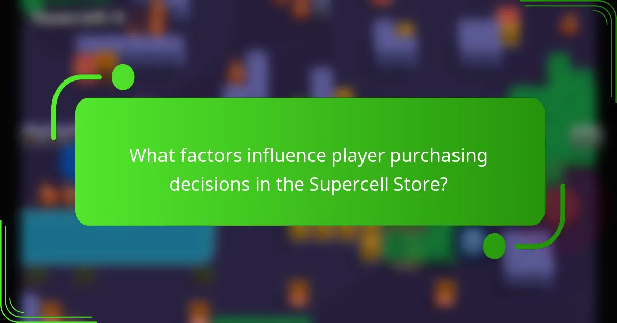 What factors influence player purchasing decisions in the Supercell Store?