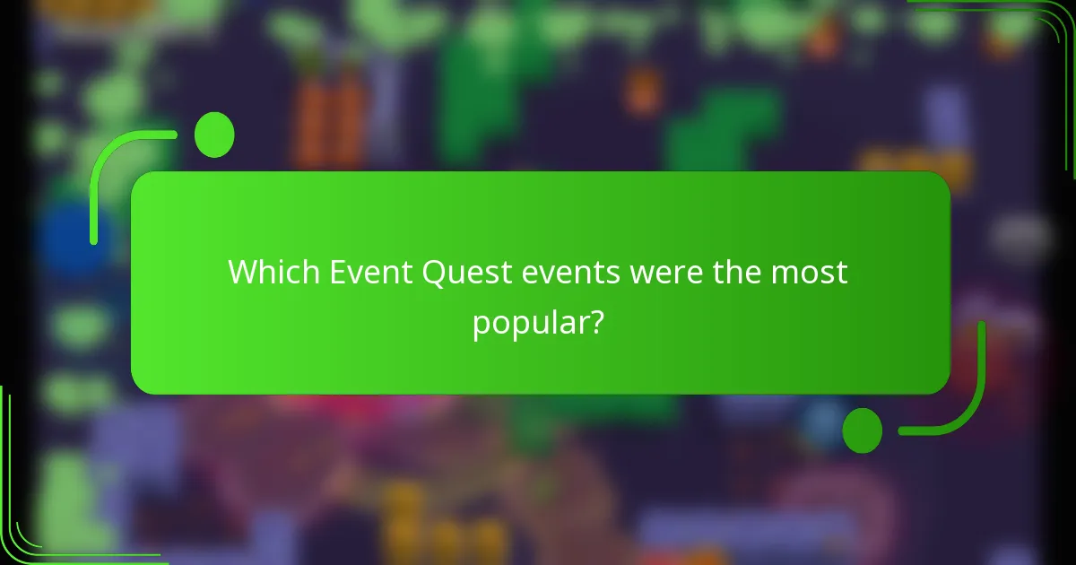 Which Event Quest events were the most popular?