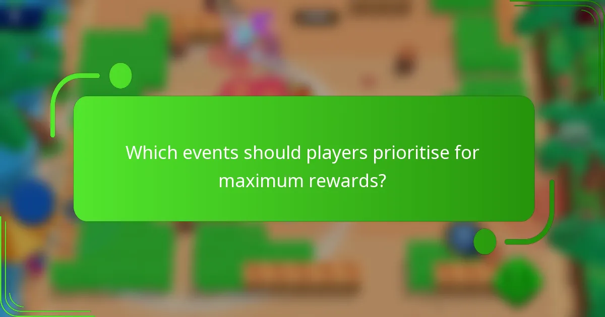 Which events should players prioritise for maximum rewards?